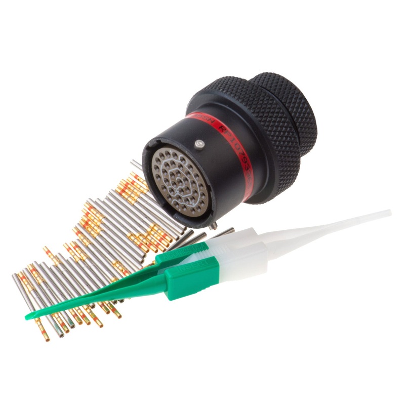 AS114-35SN – AS Series – Inline Receptacle Kit – Shell Size 14, 37 Cavity, Size 22 Sockets, 22-26 AWG, Red