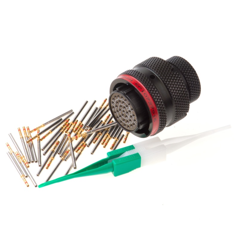 AS614-35SN – AS Series – Plug Kit – Shell Size 14, 37 Cavity, Size 22 Sockets, 22-26 AWG, Red