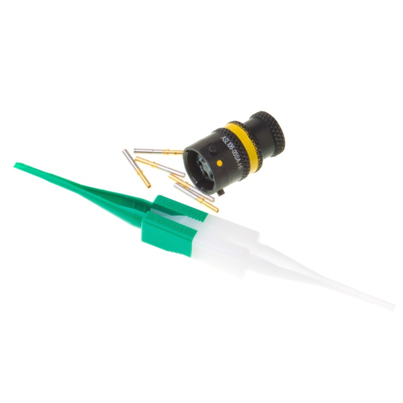 ASL106-05SA-HE – Autosport AS Microlite Series – 5 Pin Receptacle Kit – Black/yellow stripe