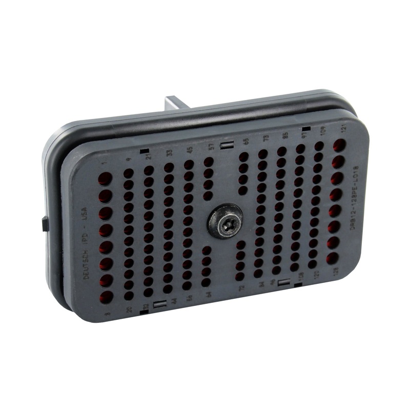 DRB12-128PAE-L018 – DRB Series – 128 Pin Receptacle – Wire Router, Flange, E Seal, A Key, Black