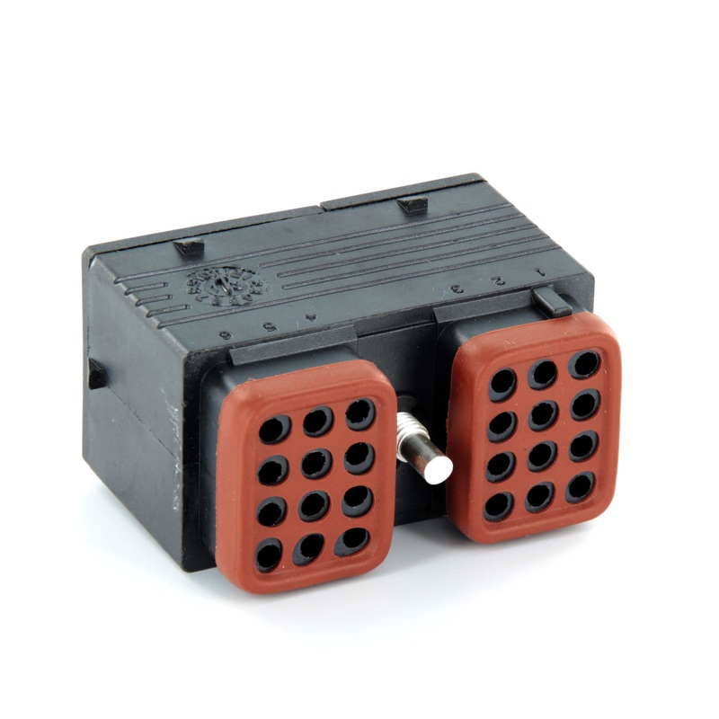 DRC16-24SA-P013 – DRC Series – 24 Socket Plug – A Key, Bonded Front Seal, In-Line, Black