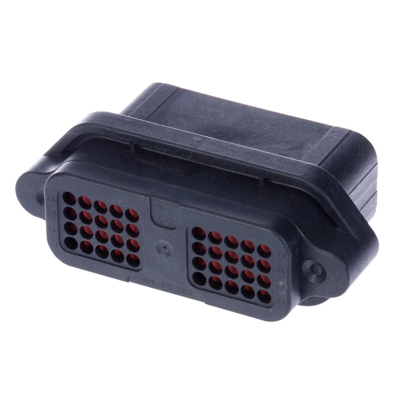 DRC22-40PA – DRC Series – 40 Pin Receptacle – A Key, Flange, Black