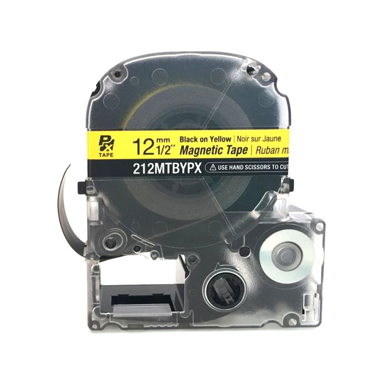 212MTBYPX-4.9 – Epson Magnetic Tape – 12MM – 1/2 X 4.92′ – Black on Yellow
