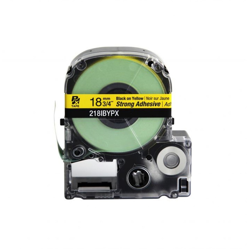 218IBYPX – Epson Industrial PET Tape – Strong Adheisve – 18MM – 3/4 X 30′ – Black on Yellow