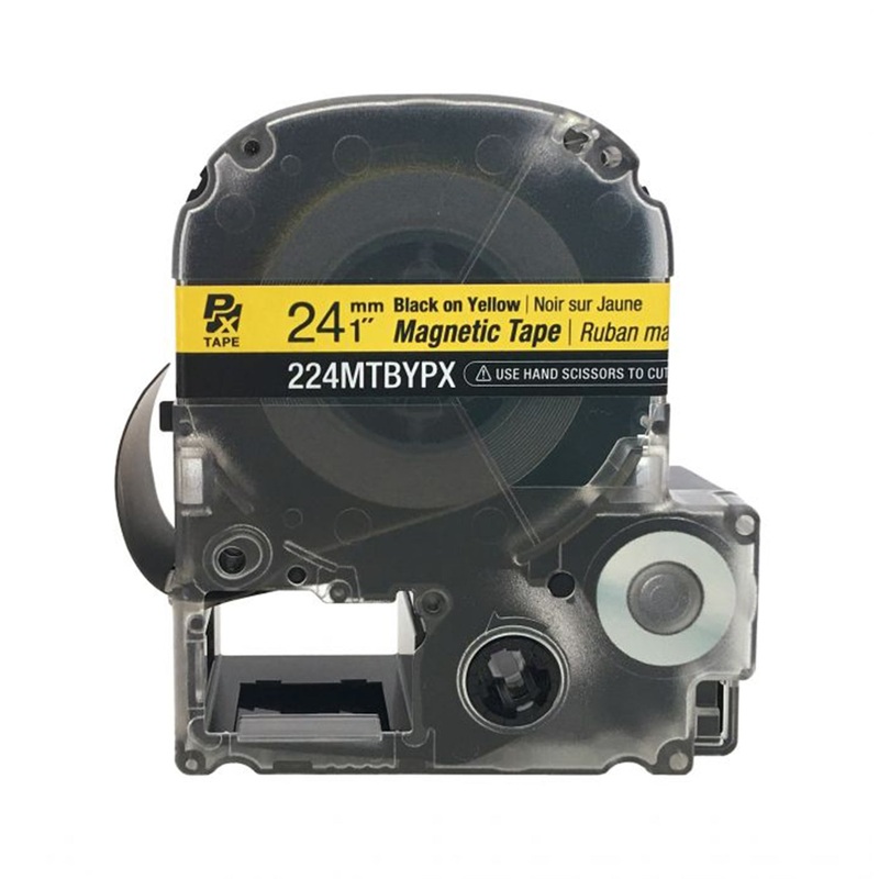 224MTBYPX-4.9 – Epson Magnetic Tape – 24MM – 1 X 4.92′ – Black on Yellow