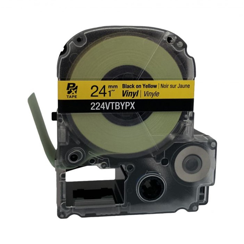 224VTBYPX – Epson Vinyl Tape – 24MM – 1 X 22.9′ – Black on Yellow