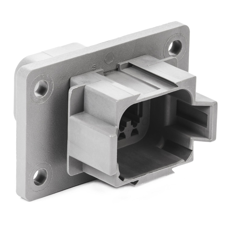 DT04-08PA-CL03 – DT Series – 8 Pin Receptacle – A Key, Welded Flange, Reduced Dia. Seals, Gray