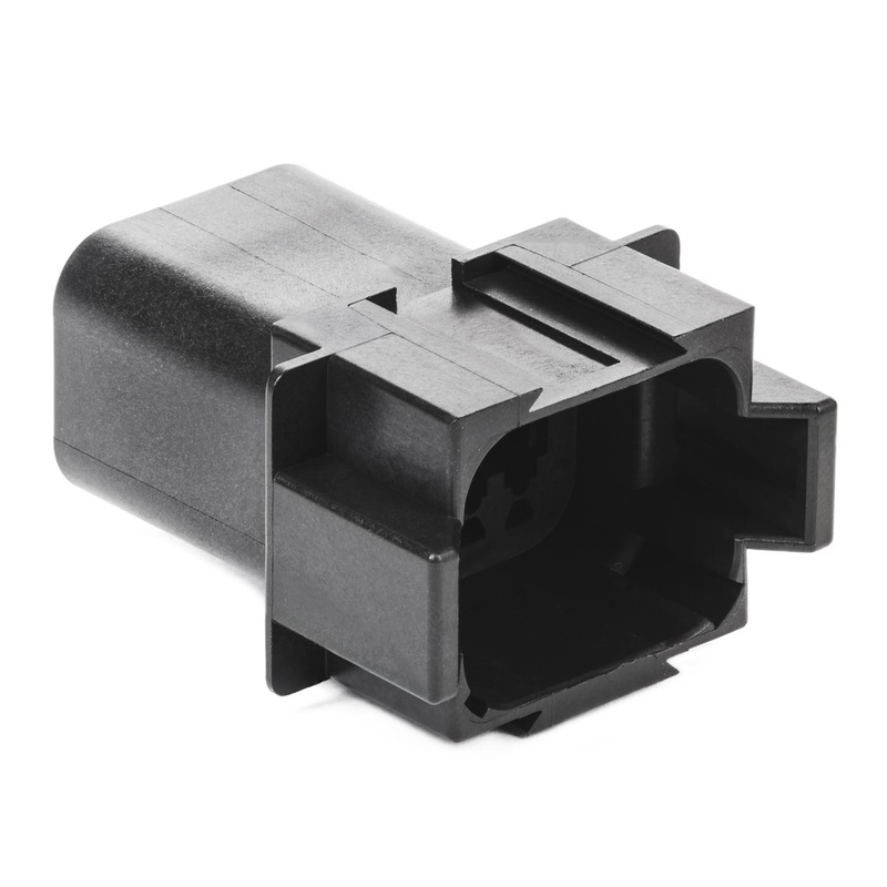 DT04-08PA-E004 – DT Series – 8 Pin Receptacle –  A Key , In-line – Black