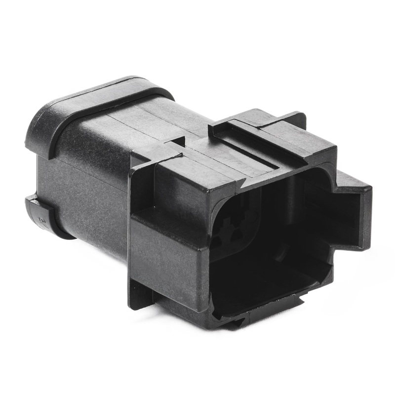 DT04-08PA-E005 – DT Series – 8 Pin Receptacle – A Key, End Cap, Black