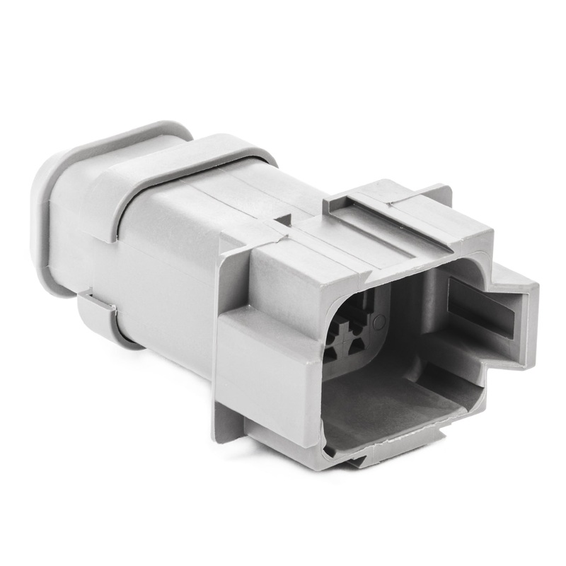 DT04-08PA-E008 – DT Series – 8 Pin Receptacle – A Key, Shrink Boot Adapter, Gray