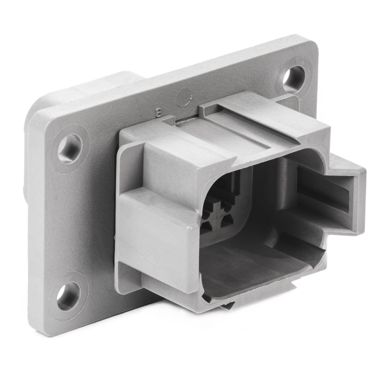 DT04-08PA-L012 – DT Series – 8 Pin Receptacle – A Key, Flange, Gray