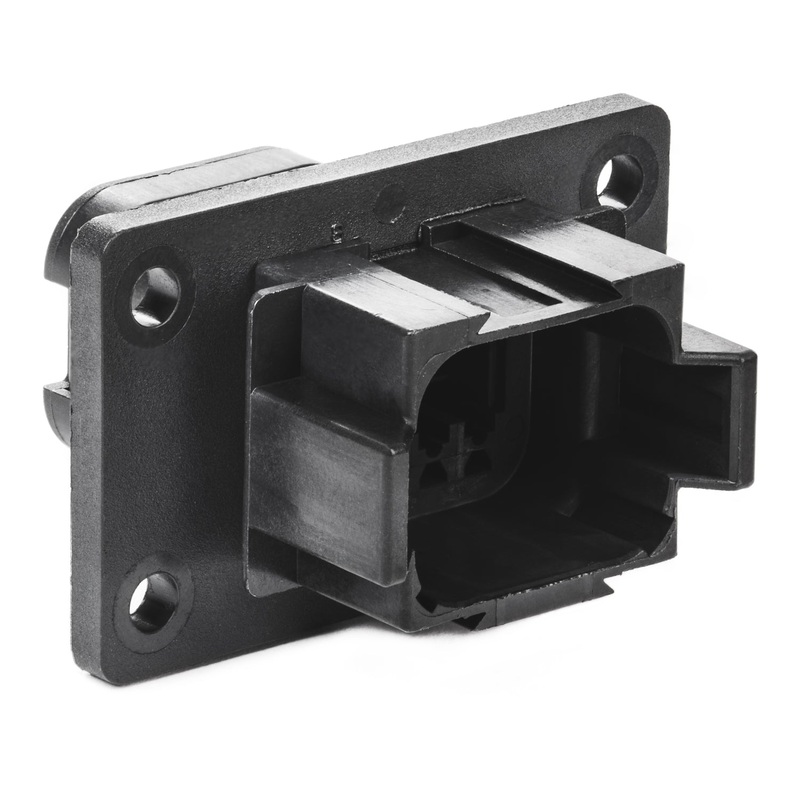 DT04-08PA-LE11 – DT Series – 8 Pin Receptacle – A Key, Flange, End Cap, Black