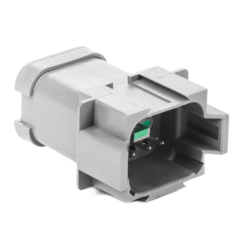 DT04-08PA-P021 – DT Series – 8 Pin Receptacle – A Key, 8 Pin Buss, Nickel Contacts, In-line, Gray