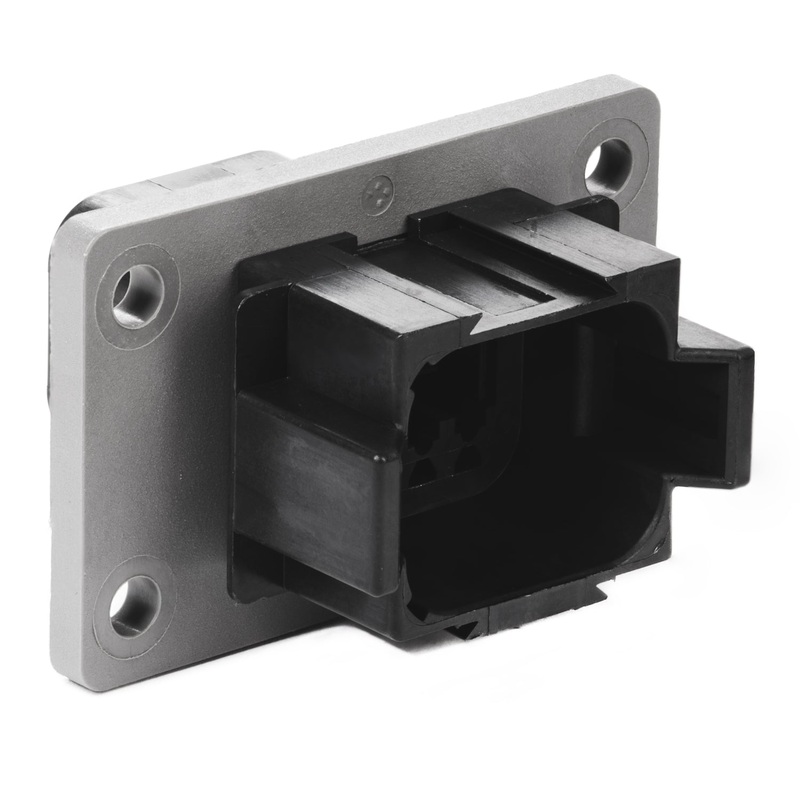 DT04-08PB-L012 – DT Series – 8 Pin Receptacle – B Key, Flange, Black