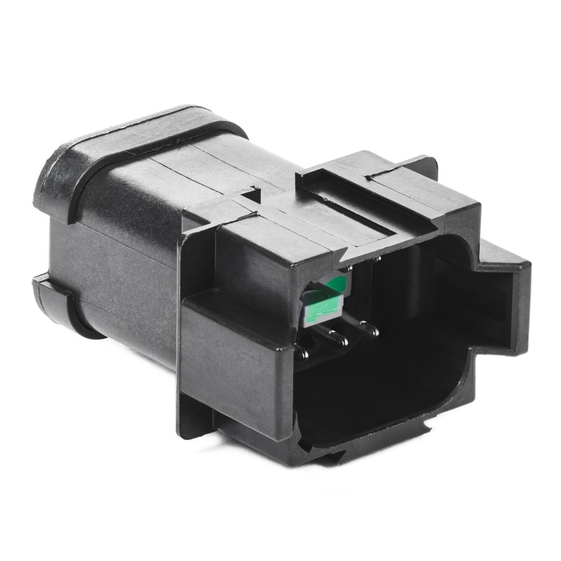 DT04-08PB-P021 – DT Series – 8 Pin Receptacle – B Key, Bussed, Black