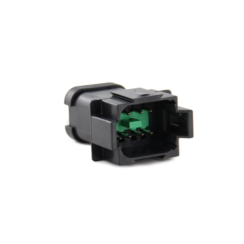 DT04-08PB-P026 – DT Series – 8 Pin Receptacle – B key, 4 Pin Buss, Black