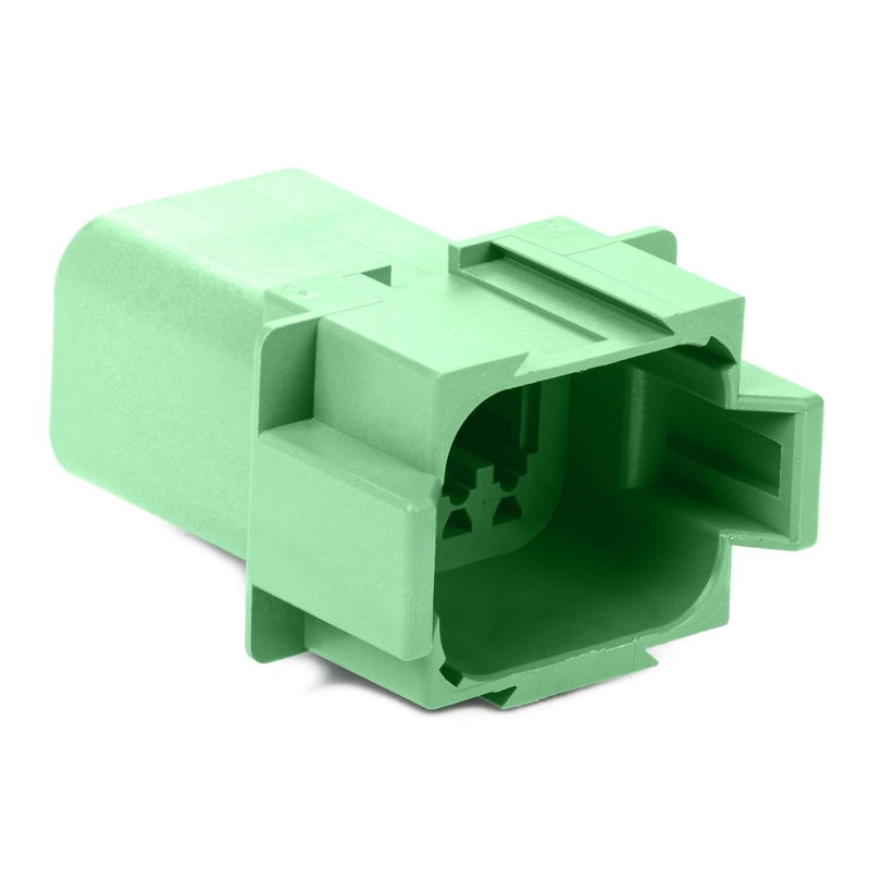 DT04-08PC – DT Series – 8 Pin Receptacle – C Key, Green