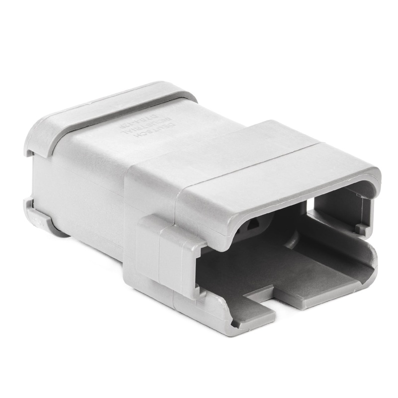 DT04-12PA-BE02 – DT Series – 12 Pin Receptacle – Enhanced A Key, End Cap, Gray