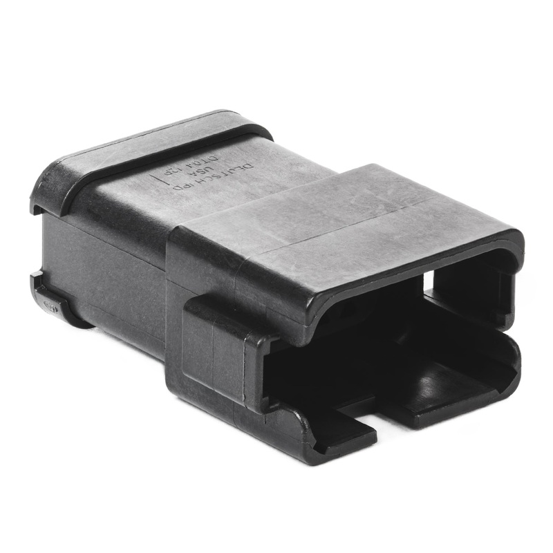 DT04-12PA-BE03 – DT Series – 12 Pin Receptacle – Enhanced A Key, End Cap, Black