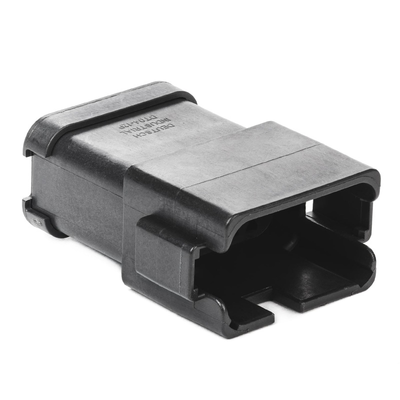 DT04-12PA-BE04 – DT Series – 12 Pin Receptacle – Dia. Seal, Enhanced A Key, End Cap, Black