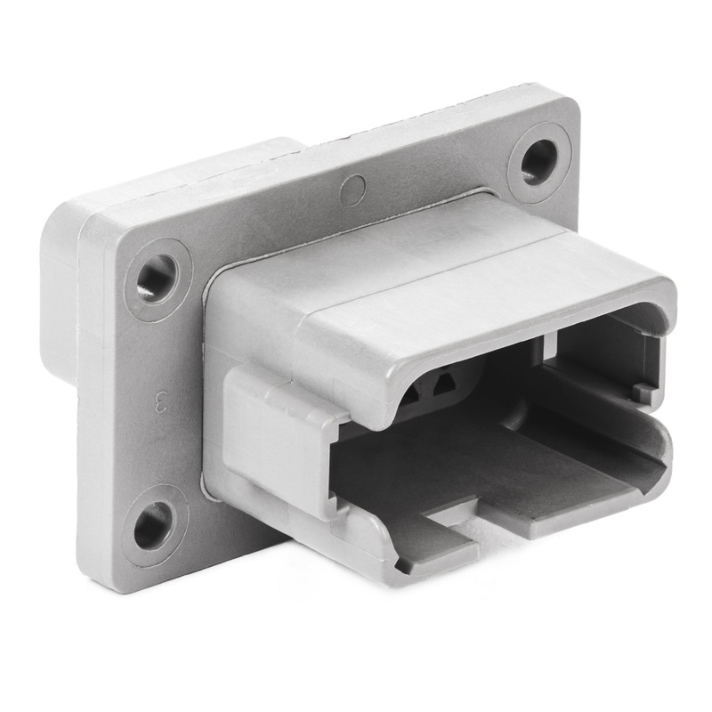 DT04-12PA-BL04 – DT Series – 12 Pin Receptacle – Enhanced A Key, Flange, Gray