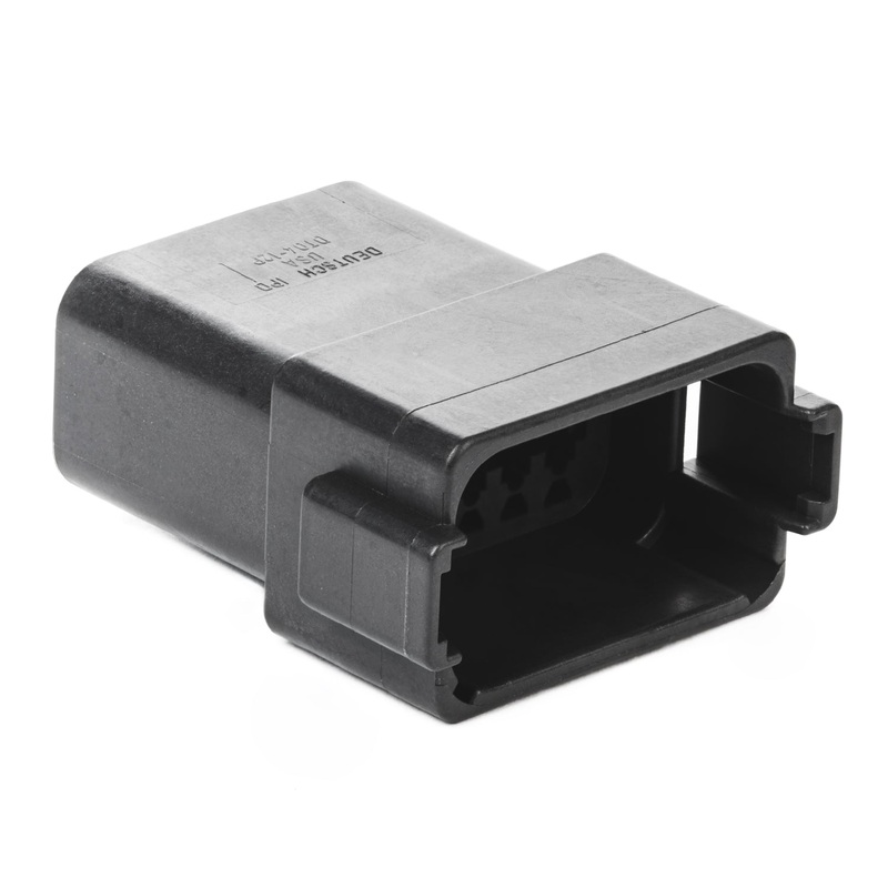 DT04-12PA-CE02 – DT Series 12 – Pin Receptacle – Reduced Dia. Seal -Black