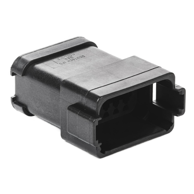 DT04-12PA-E005 – DT Series – 12 Pin Receptacle – A Key, End Cap, Black
