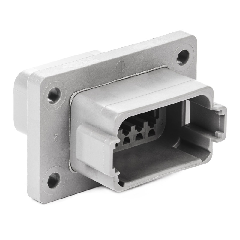 DT04-12PA-L012 – DT Series – 12 Pin Receptacle – A Key, Flange, Gray