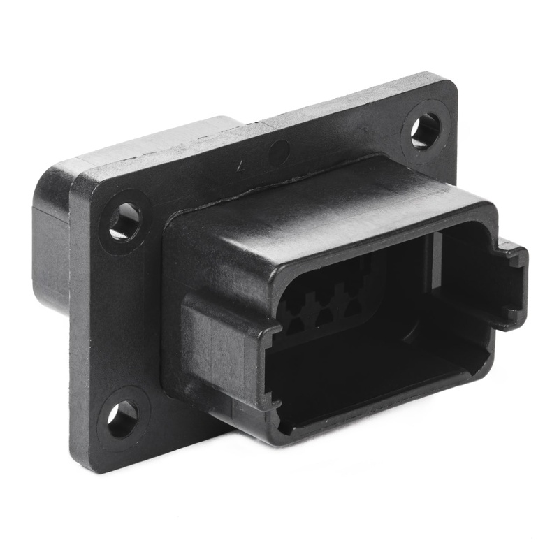DT04-12PA-LE14 – DT Series – 12 Pin Receptacle – A Key, Welded Flange, Black