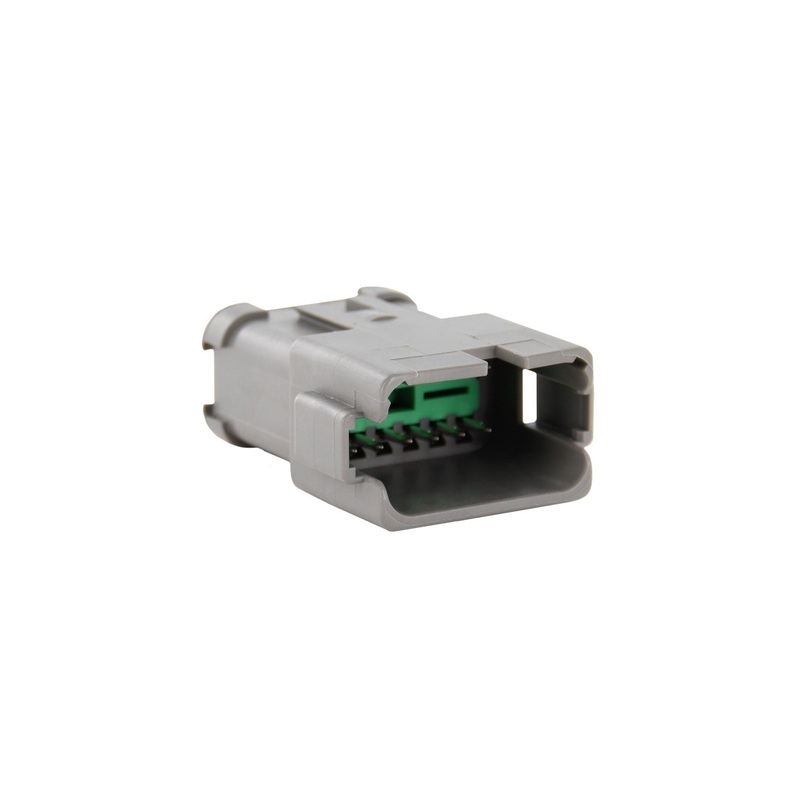 DT04-12PA-P021 – DT Series – 12 Pin Receptacle – A Key, 12 Pin Buss., Nickel Contacts, Gray