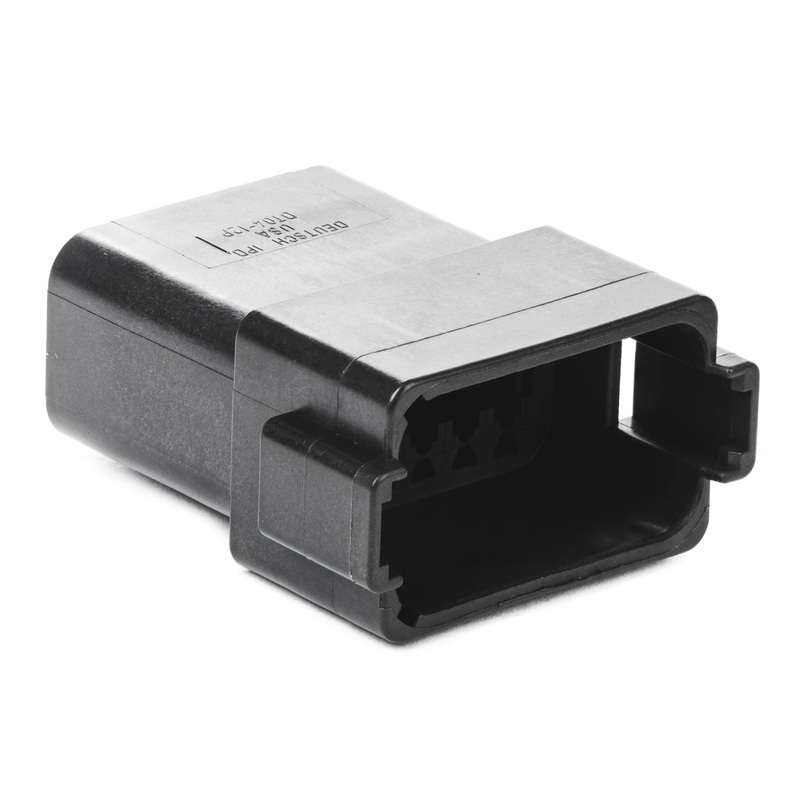 DT04-12PB – DT Series – 12 Pin Receptacle – B Key, Black