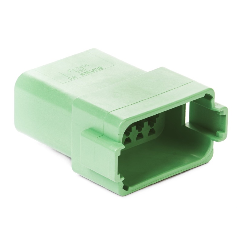 DT04-12PC – DT Series – 12 Pin Receptacle – C Key, Green