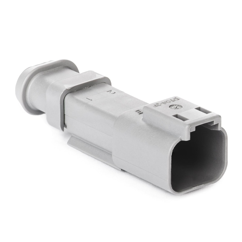 DT04-2P-E008 – DT Series – 2 Pin Receptacle – Shrink Boot Adapter, Gray