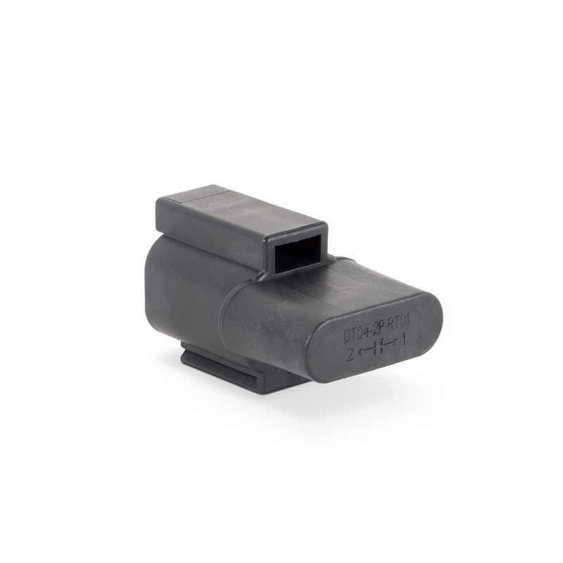 DT04-2P-RT01 – DT Series – 2 Pin Receptacle – Molded-In Diode (MUR460), Black