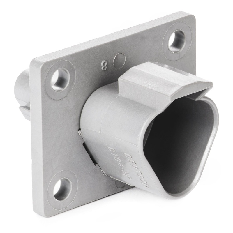 DT04-3P-L012 – DT Series – 3 Pin Receptacle – Welded Flange, Gray