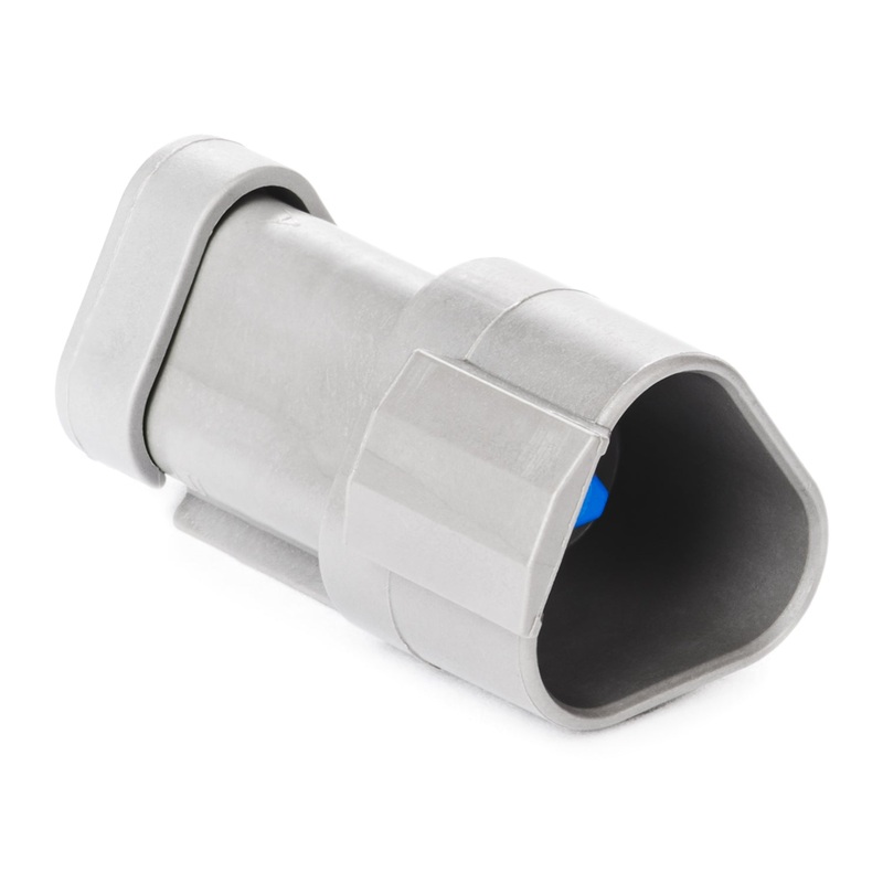 DT04-3P-P006 – DT Series – 3 Pin Receptacle – Wedgelock Included, Terminating Resistor, Gold Pins, J1939, Gray