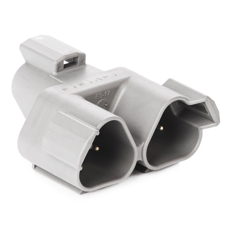 DT04-3P-P007 – DT Series – 3 Pin Receptacle – Y Connector, Molded Gold Pins, J1939, Gray