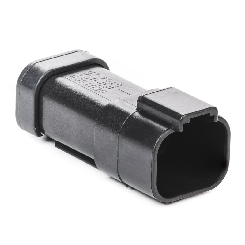 DT04-4P-CE03 – DT Series – 4 Pin Receptacle – Reduced Dia. Seals, End Cap, Black