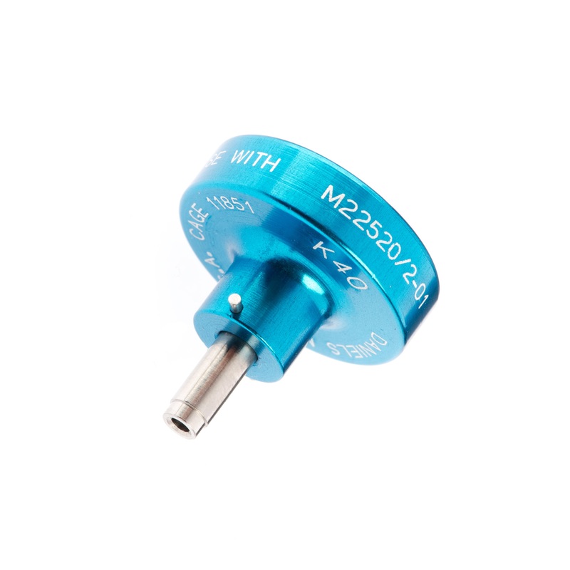 K40 – AFM8 Crimper Positioner – Socket #38943-22 – Size 22 Contacts – 22-26AWG – Blue
