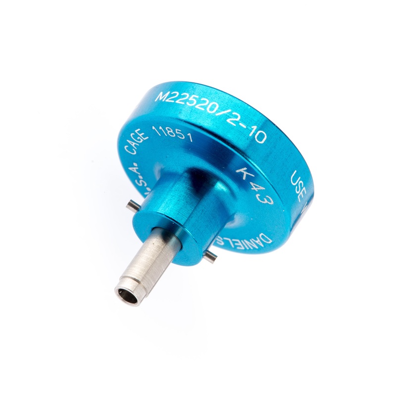 K43 – AFM8 Crimper Positioner – Pin & Socket #38941-20/38943-20 – Size 20 Contacts – 20-24AWG – Blue